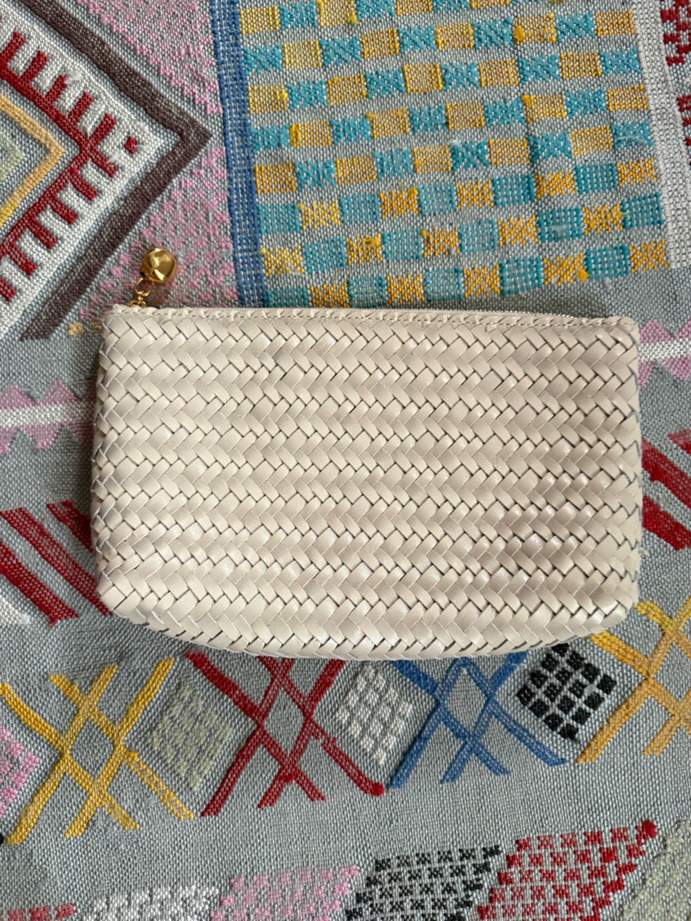 Madewell Woven Cream Zip Pouch